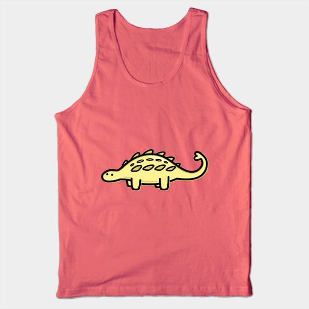 Yellow Dino Tank Top by happyfruitsart